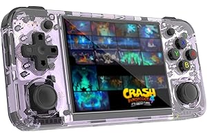 MENGTECH RG35XX H Console Portable,Système Linux avec écran IPS 3.5 Pouces et 5500+ Jeux Classiques,supporte la Manette de Jeu sans Fil 2.4G et la Sortie TV HDMI,Retro Console,Cadeaux pour fillest（(Violet）