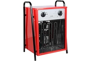 HENGMEI Radiateur soufflant électrique Chauffage Industriel 9000W, avec 2 niveaux de chauffe et 1 position air froid pour atelier, camping, garage