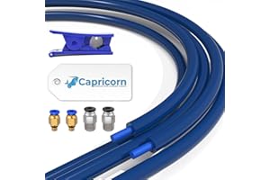 MEFINE Capricorn Bowden Tubo de PTFE 2 Metro Tubo de Teflón con 2 Conector Neumático PC4-M6 y 2 Conector PC4-M10 y Cortatubos para Impresora 3D Filamento de 1,75 mm