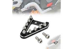 JFG RACING Pedale Freno Posteriore Moto CNC in Alluminio 125-530cc 2004-2010 Utilizzare 2 Bulloni per Fissare la Piastra Pedana-Nero