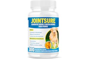 JOINTSURE condroprotector Perros I con Gran concentración de mejillon Labios Verdes, glucosamina y condroitina Natural I suplemento antiinflamatorio para articulaciones I 300 Comprimidos