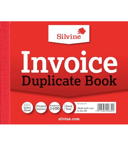 Lot De 4 Carnets De Reçus Double Gommes Silvine – 63 X 106 Mm, 30 Reçus Par Carnet, Format Poche Rouge Pratique