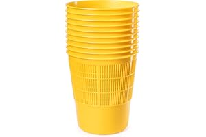 Everest Adv 10 Cestini Gettacarte e Spazzatura in Polipropilene Traforato, capacità 17 Litri | Confezione Business | Giallo