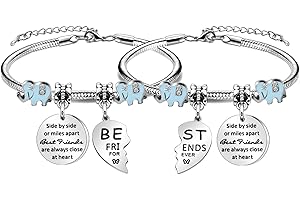 BIFRIEND Best Friends Gift For Women,Reminder Friendship Silver Pendant Bracelet Adjustable Jewellery For BFF Bestie Sisters Colleague Birthday Christmas Graduation Memorable Bracelet Gift