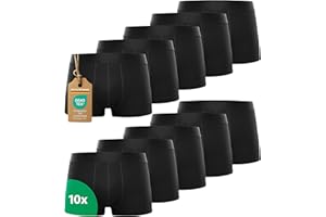 Kemes Boxershorts Herren 10 Pack Baumwolle schwarz Unterhosen atmungsaktiv Unterwäsche Herren