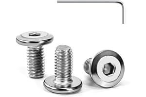 Tunejoy Viti a Testa Piatta M5 x 10 mm Vite a Testa Esagonale Bulloni in Acciaio Inox A2 V2A Bulloni per Mobili con Chiavi a Esagono Filettatura Completa 30 Pezzi