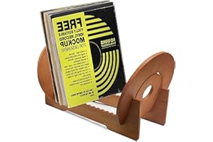 Yunlaishaocer Soporte para discos de vinilo, caja de almacenamiento para discos de vinilo de madera, estante para discos de vinilo, soporte para discos, soporte para CD, decoración de vinilo