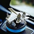 YOURKARTS.COM Aluminium Solar Powered Car Perfume Diffuser/Dispenser | Jet Plane Design, Auto Rotation Fan | For Car Dashboard With Perfume Liquid & Organic Fragrance- (Blue, Pack Of 1)