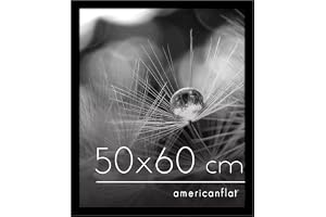 Americanflat 50x60 cm ram med polerad plexiglas – Bred modell i konstruerat trä för vertikal eller horisontell väggmontering