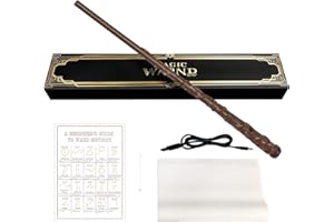 JATERWI Hermi Magic Wand in Gift Box, 38 cm Magic Wand Harry, Luminous Magic Wand Made of Resin with Spell Card, Magic Wands for Toys Cosplay, Wizarding Fans