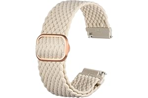 Anbeer Bracelet de montre en nylon tressé à boucle unique, bracelet de montre extensible à dégagement rapide avec boucle coulissante réglable