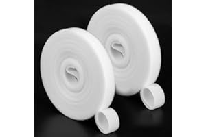 HJZHII Dwustronne paski na rzep, 1,2 cm x 5 m, samoprzylepne, wytrzymałe, wielokrotnego użytku, szybkie owijanie, do domu, biura, pracy, 2 szt., 1,2 cm x 5 m, białe