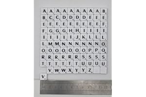 Flyingstart Mini Letter Tiles - Full Set 100 Tiles, Jewellery and word art tiles, Black Letters on White Tiles