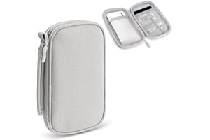 CRITIVE-SHOP Podróżny organizer na kable, mały Tech, przenośny, wodoszczelny, elektroniczny gadżet, do powerbanku, kabla telefonicznego, ładowarki, torba do noszenia, szary