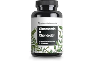 ‎NATURAL ELEMENTS natural elements Glucosamin & Chondroitin – 180 Kapseln – mit Vitamin C für eine normale Kollagenbildung* – hochdosiert, ohne unnötige Zusätze – in Deutschland produziert & laborgeprüft