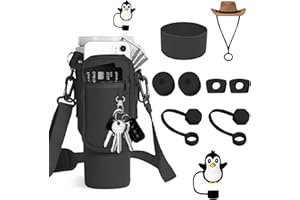 TCRZHHRX Accesorios para Stanley Cup, Bolsa para Stanley Cup, Accesorios Stanley Cup con Bandolera Ajustable, Straw Accessories for Stanley Cup, para Stanley Cup 40oz(Negro)