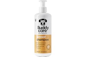 Buddycare Shampooing à l'avoine Shampooing pour Chiens à la Peau irritée - Apaisant et réhydratant - avec de l'aloe Vera et de la provitamine B5 (500ml)