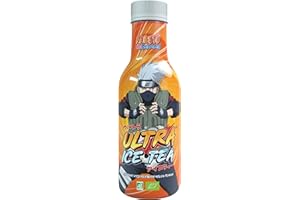 ‎ULTRA ICE TEA ULTRA ICE TEA Bio Eistee – Veganes Schwarzteegetränk mit dem Naruto Charakter Kakashi – Erfrischender Melonen-Geschmack – 1 x 500 ml Einweg