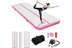 IBATMS Air Track Ginnastica Artistica 3/4/5/6 Metri 10/20cm Spessore – Tappeto Ginnastica Artistica da Casa con Pompa Elettrica, Tappetino Gonfiabile per Allenamento, Yoga, Cheerleading, Fitness