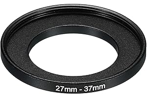 PATIKIL 27mm-37mm Metal Step Up Ring, Camera Lens Filter Adapter Ring Aluminum Filter Adapter Ring for Camera Lenses Hood, Black