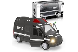 OTTO CAR Otto Swat Response Unit, Pull-Back Metal Strong Vehicle, Doors Open & Close, Lights & Sirens, Interactive Kids Toy - For Boys & Girls Age 3 And Up