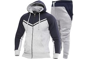Love My Fashions® Mens Tracksuit Full Set 2 Piece Sweatsuit Athletic Hooded Tracksuits Full Zip Activewear Suit Running Bottoms