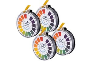 Werownsgso Universal-Teststreifen, PH Teststreifen Messung Vollbereich 0-14 Lackmuspapier für Säuretest Indikatorstreifen 5m Lang (4)