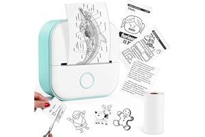 Memoking T02 Pocket Thermal Printer-Przenośna drukarka bezprzewodowa Bluetooth kompaktowa, czarno-biała na notatki do studiowania prezentów, kompatybilna z iOS i Androidem, zielona