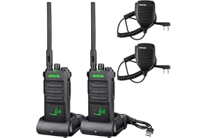 Retevis RT86 Walkie Talkie Långdistans, Handhållen Walkie-Talkie med Högtalarmikrofon, 2600mAh Uppladdningsbar Bärbar Tvåvägs