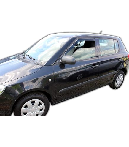Déflecteurs De Fenêtre Pour Skoda Fabia II 5 Portes (2006-2014) - M MOTOS - Réduction Bruit Et Turbulences - Installation Facile Sans Perçage