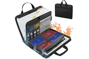 Coco Berming Pochette Ignifuge et Etanche avec 13 Compartiments, Porte Documents Ignifuge, A4 Pochette Anti Feu pour Passeport, Certificats, Bureau