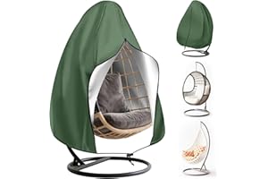 MI CASA Hängesessel Abdeckung Wasserdicht Abdeckplane Abdeckung für Hängesessel mit Gestell Schutzhülle für Gartenschaukel, UV-beständig Schwerlast Hängekorb Schutzhaube Wetterschutzhülle - grün
