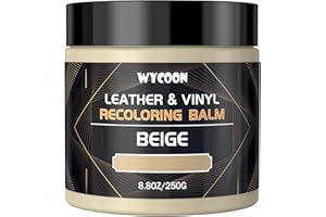 WYCOON 250g Leder Reparatur Set Beige, Lederpflege & Lederfarbe für Ledersofas, Autositze, Möbel, Schuhe - Effektive Reparatur von Verblassten und Zerkratzten Ledern