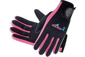 MIAOLLUN Guantes De Neopreno Traje De Buceo Guantes De Natación 2mm, para Mujeres Hombres Caliente Elástico Guantes De Buceo Guantes De Buceo Ajustable,Rosado,M