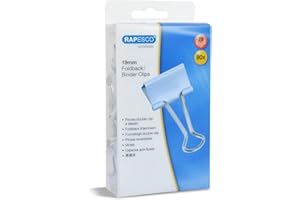 Rapesco 1490 Pinces à Double Clip 19 mm, Bleu Pastel, Lot de 80