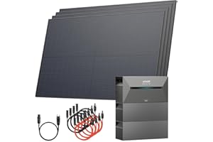 Solarway® All In One Balkonkraftwerk mit Speicher 2000W komplett Steckdose - 4,8 kWh Anker Solix 2 PRO Speicher - Solaranlage Komplettset - 500W Solarmodule (2000Wp + 4,8kWh, Ohne Halterung)