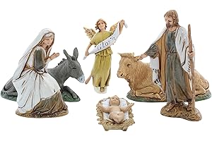 Moranduzzo Natividad 6 Figuras para Belén de 10 cm – Standard 10 – Escala 1:20 – Figuras irrompibles, pintadas a Mano, Escultor M. Landi, Made in Italy