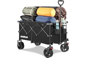 Festival Trolley on Big Universal Wheels, Camping Trolley Beach Wagon Cart with Rebound Handle, Folding Wagon Heavy Duty Garden Cart,Collapsible Shopping Wagon - SLIDBEAT