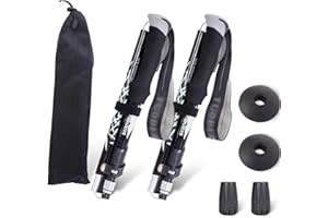 ThreeH Lot de 2 Bâtons Trekking Bâton Marche Pliable Léger Bâtons Marche Ajustables pour la Randonnée Camping Bâtons Voyage pour Hommes Femmes