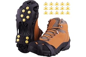 ‎FESOAR Fesoar Spikes für Schuhe, Schuhspikes, Schuhkrallen Steigeisen für Schuhe im Winter mit einem 15er-Pack Ersatz-Schneespikes