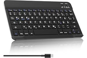 ‎SENGBIRCH SENGBIRCH Deutsche Bluetooth Tastatur für iPad 10,2/iPad9,7/iPad Air/iPad Pro/iPad Mini/iPhone - Tastatur für Samsung A8/S7/S6/S9/S8, für Windows Android,Ultra-dünn mit Type-c Kabel