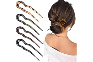 mtuihfo 4 PCS French Twist Hair Pin, Elegant French Hair Pins, U Shaped Hair Pins For Women Girls Buns Thick Long Hair