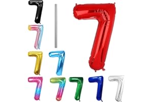 SHIXPIOV Geburtstag zahlen Luftballon 7 jahre-Rot XXL Jumbo Folienballon 40 Zoll – 101 cm Luftballons 7 Geburtstag Junge Mädchen Babyparty Geburtstagsdeko Jubiläumsparty Dekoration