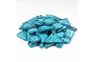 ANKTILY Tessere Mosaico Piastrelle Mosaico Vetro, Quadrato e Triangolo Pezzi di Vetro,Tessere per Mosaico Piastrelle Assortite per ​Lavori Artigianali,Decorazioni,200g(Verde pavone)