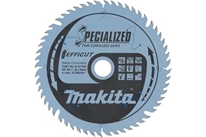 Makita B-57336 EFFICUT brzeszczot do piły tarczowej Ø 165 x 1,45 x 20 mm, 56 zębów, kąt zębów 23°, bardzo czyste i szybkie cięcie w drewnie, MDF, laminacie, do akumulatorowych ręcznych pilarek