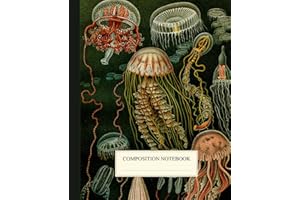 Composition Notebook College Ruled: Vintage Jellyfish Illustration | Sea Life Aesthetic Journal for School, College & Work