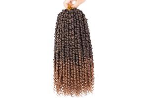 XTREND 14 inch Ombre Pre twisted Passion Twist Hair 8Packs 12 Strands/Pack Bohemian Pre Looped Synthetic Natural Hair Crochet Passion Twist Hair for Black Women(T30#)