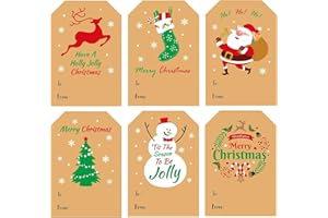 MTAAJIN Weihnachtsgeschenketiketten 120 Stück Weihnachten Selbstklebende Geschenketiketten Weihnachts Etiketten Namensschild Weihnachten Namensaufkleber für Geschenktüten Umschläge (6 Muster)