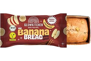Glowkitchen Bananenbrot -12er Pack mini Kuchensnack 70g für jede Gelegenheit - bio, vegan, mit Dinkelmehl & extra viel Banane - über 50% weniger Zucker (apple spice)
