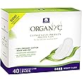 Organyc - 100% Certified Organic Cotton Feminine Pads, Sanitary Napkin 40 Count, Heavy Flow, New Larger Size Packaging